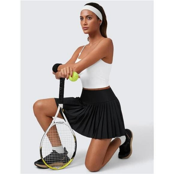 CRZ YOGA Pleated Tennis Skirt High Waist Skort with Pockets Workout Golf - Picture 6 of 7